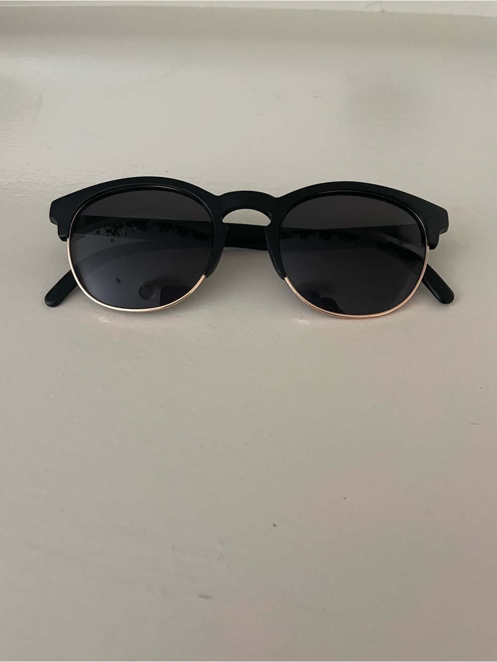 Black Sunglasses with Gold Trim